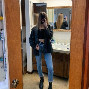 BLACK LEATHER JACKET (REAL)